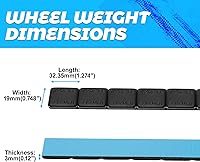 Vista 5 de EASYBERG 1/2 oz. Pesos de rueda pegados, 90 onzas/caja 180 piezas, Pesos de rueda de equilibrio de neumáticos negros para automóviles, camiones