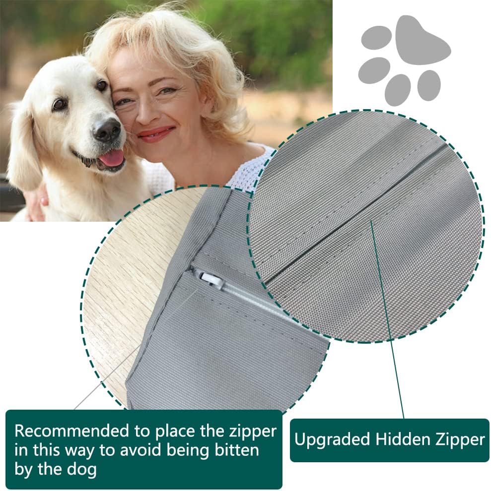 Lmeison Dog Bed Cover, Waterproof Pet Bed Oxford Zipper External Cover for Small Medium to Large Jumbo Dog Bed, Washable and Durable, 27"X22"X5", Grey, Replacement Cover Only : Pet Supplies