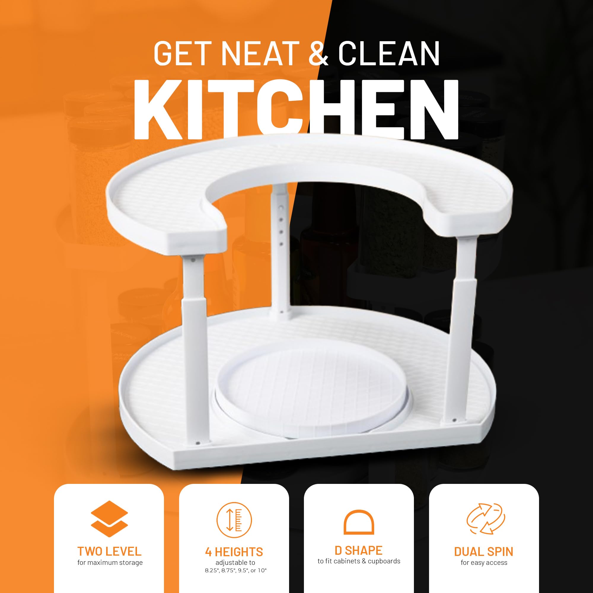 Amazon | Stow-n-Spin Double Deluxe 360度 回転式 2段 スパイスラック