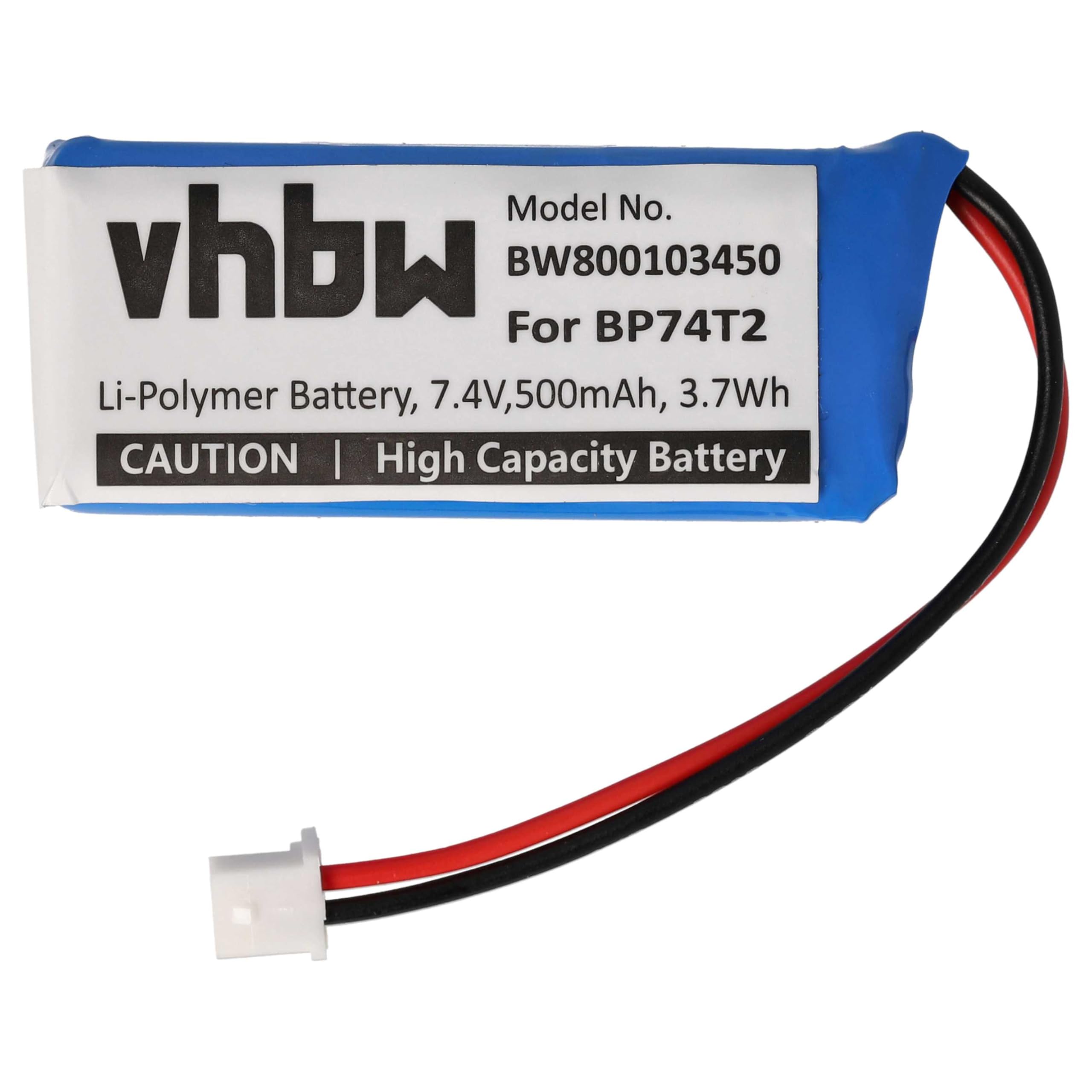 vhbw batteria compatibile con Dogtra 2302NCP, 2302NCP Transmitter trasmettitore portatile per collare per cani (500mAh, 7,4V, Li-Poly)