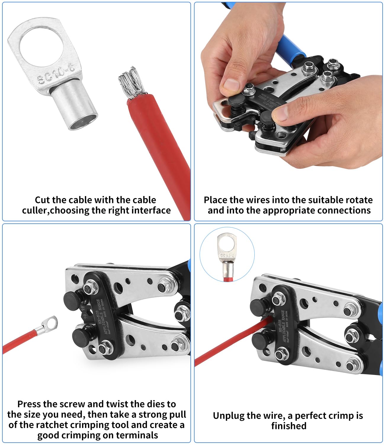 Assortiment kabelogen 16/25/35 mm² 120-delig | Met tang | Automotive Line