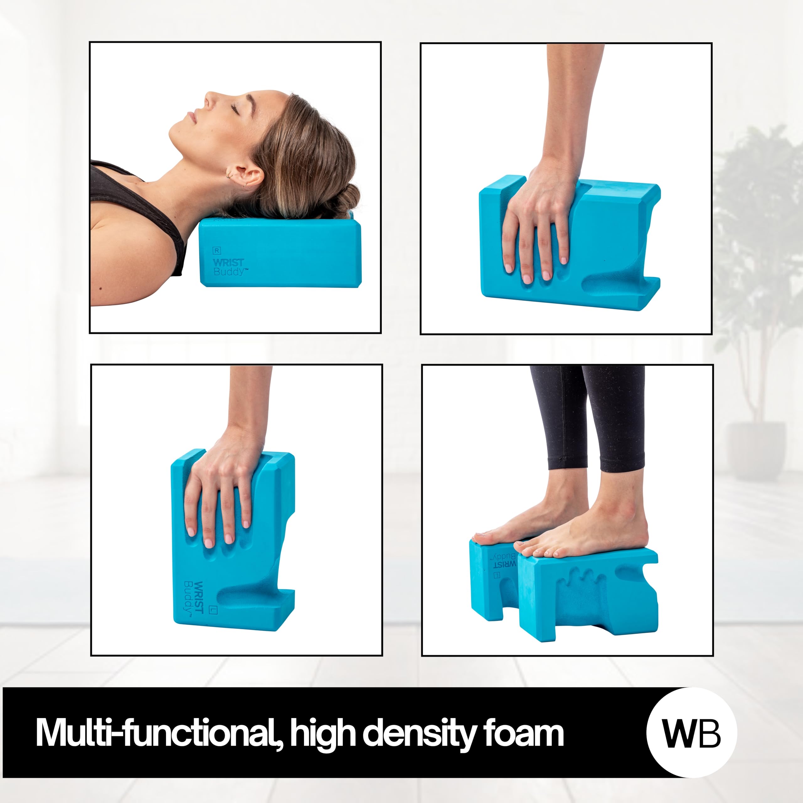 WRIST BUDDY Bloki do jogi, zaprojektowane, aby pomóc w bólu nadgarstka, komforcie i sile chwytu | Prime Support for Balance Fitness and Exercise | Wszystkie klocki piankowe EVA zestaw akcesoriów do