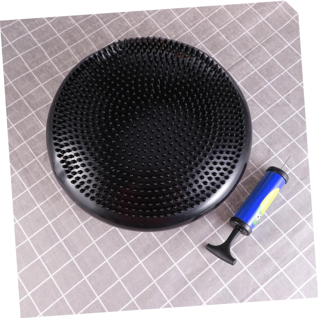 Cuscino Equilibrio Gonfiabile Disco Bilanciamento Nero in Pvc | Ragazzo Ragazza, con Pompa Manuale Inclusa, Formato Extra Spesso, Uso Yoga e Allenamento Colore Casuale