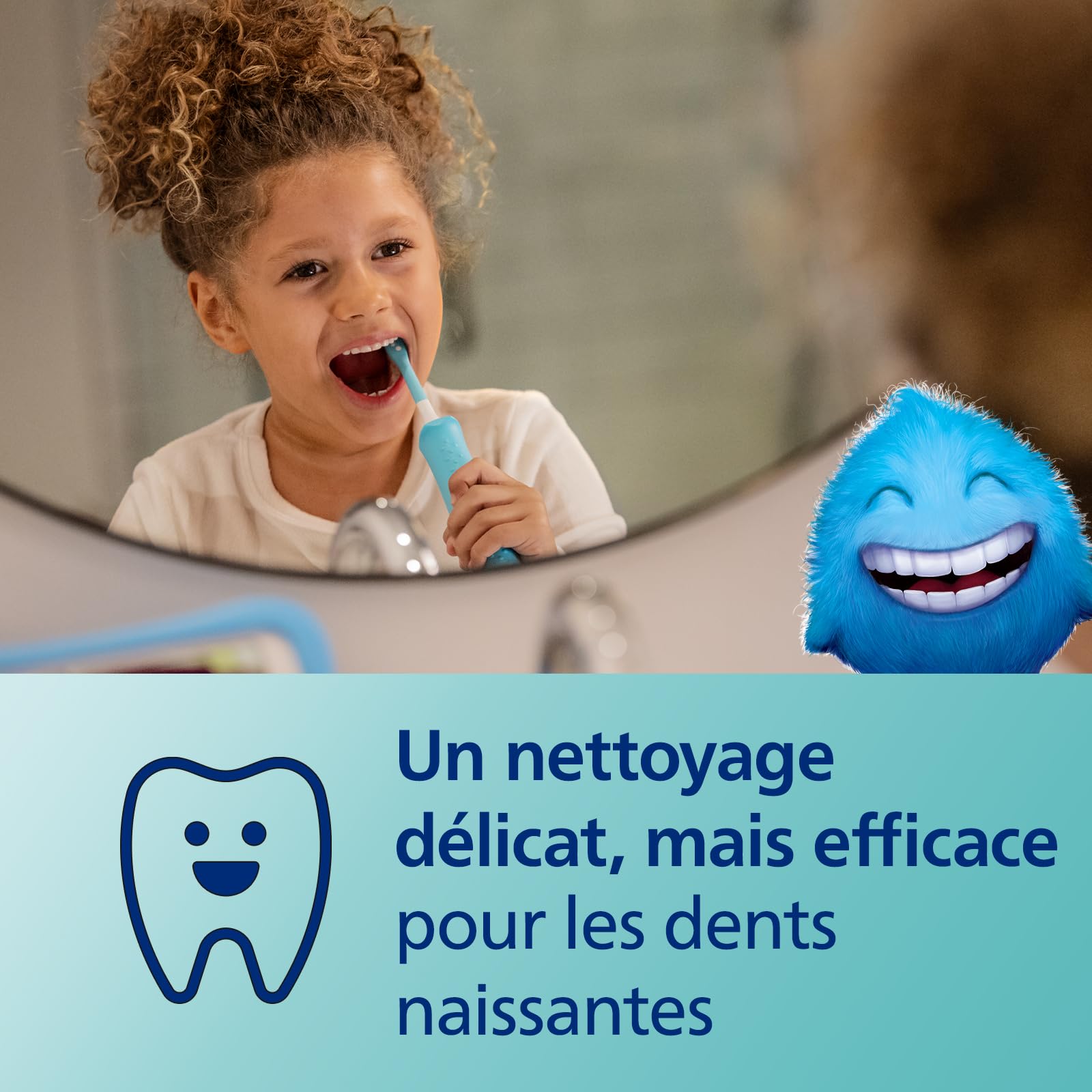 Philips Sonicare for Kids, brosse à dents électrique sonique avec application, pour enfant à partir de 3 ans, avec SmarTimer et QuadPacer pour un nettoyage en profondeur, rose, modèle HX6352/42
