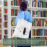 Vista 4 de Andeiltech Bolsa de lona para mujer, bolsa de viaje estética, bolsa de hombro reutilizable, regalo de cumpleaños para mamá