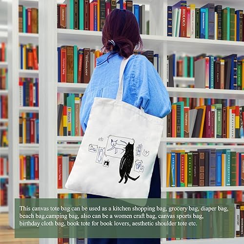 Miniatura 4 de Andeiltech Bolsa de lona para mujer, bolsa de viaje estética, bolsa de hombro reutilizable, regalo de cumpleaños para mamá