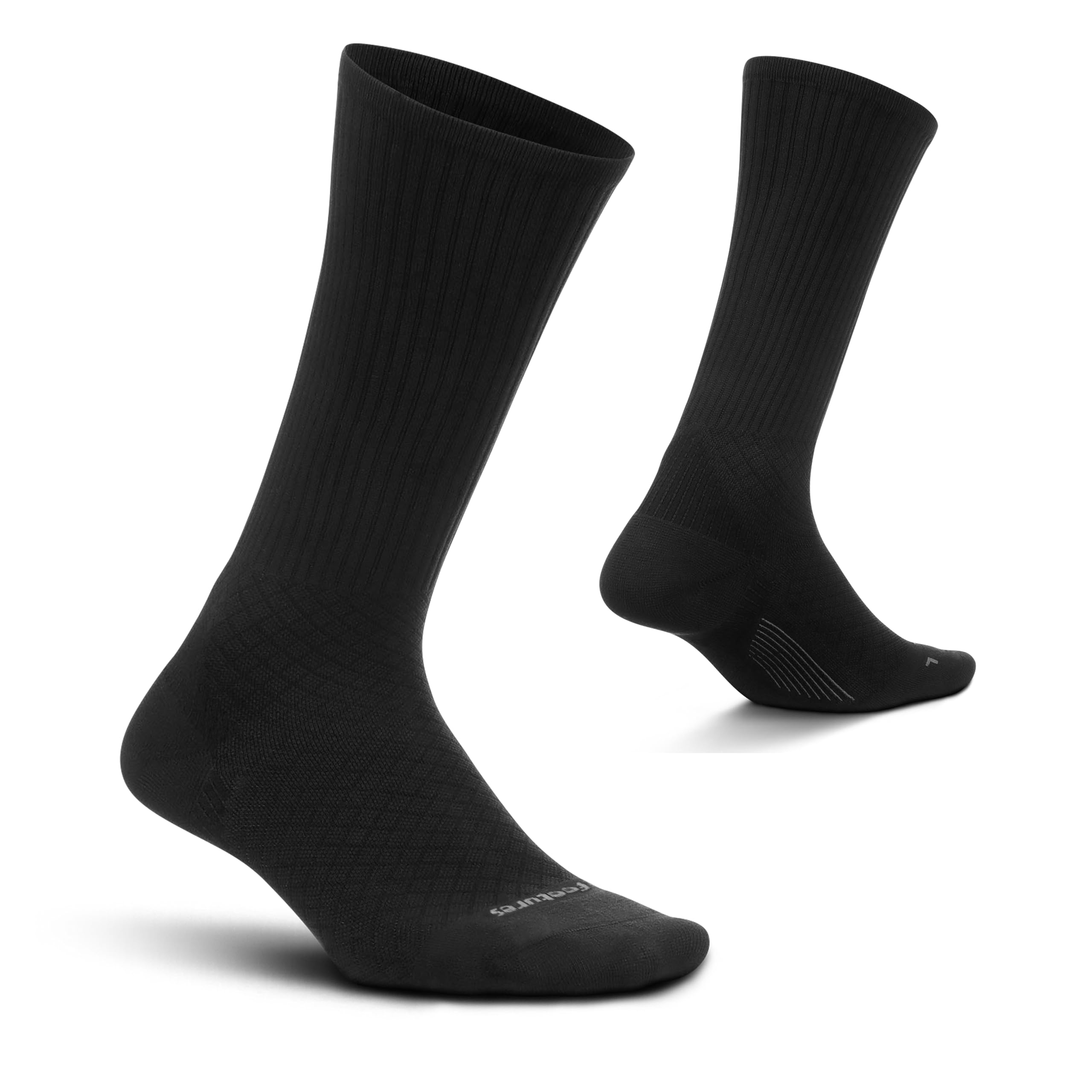 Feetures Plantar Fasciitis Relief Light Cushion Crew Sock - Arch Support for Men & Women