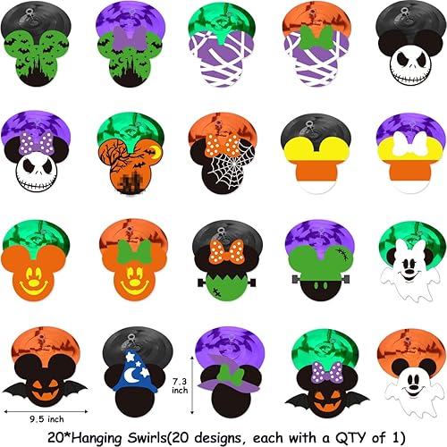 Miniatura 2 de Remolinos colgantes de ratón de Halloween para temática de ratón, decoración de fiesta de cumpleaños de Halloween
