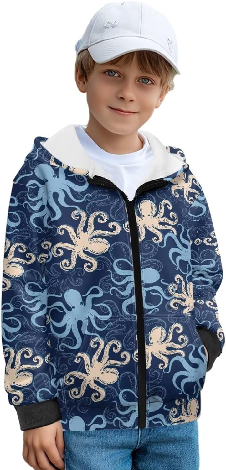 Girls Zip Up Hoodies for Boys Warm Cozy Long Sleeves Winter Jacket Sweatshirts Hooded for Toddler Kids