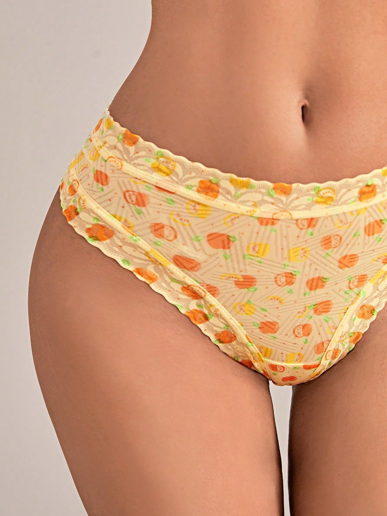 SweatyRocks Women's Cute Graphic Print Hipster Panties Mid Rise Comfy Underwear Briefs 5 Pack