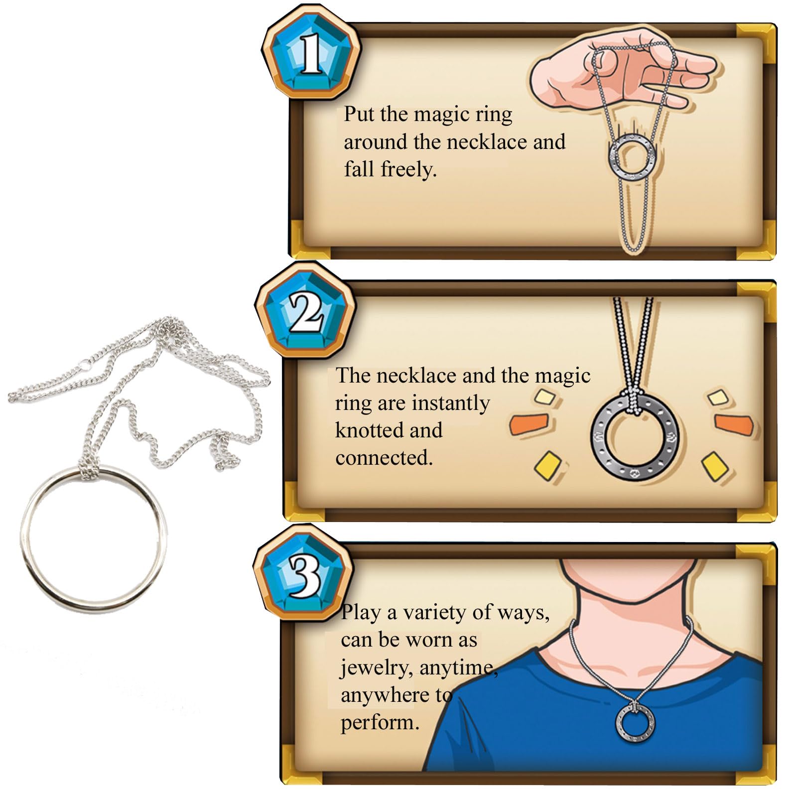 Amazon | sumrica Magic 25個 マジシャンリング チェーンについた魔術