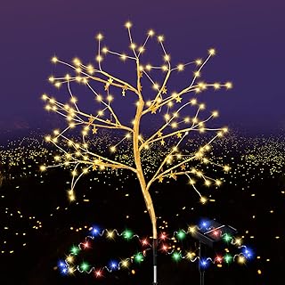 Outdoor Solar Lights Garden Decor Callica Solar Flower Lights Outdoor Garden Waterproof 148 LED 5 String Lights DIY Style Solar Garden Lights Solar Garden Lights for Patio Lawn Yard Pathway Porch Flowerbed Decorations