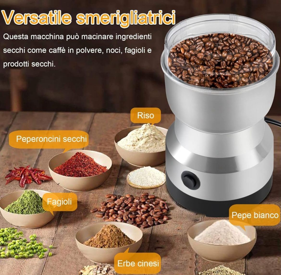 Tostacaff&egrave; Elettrico MSXC-8 220V - Per Caff&egrave;, Sesamo, Arachidi, Semi Di Melone - Tostatura Fai-da-Te