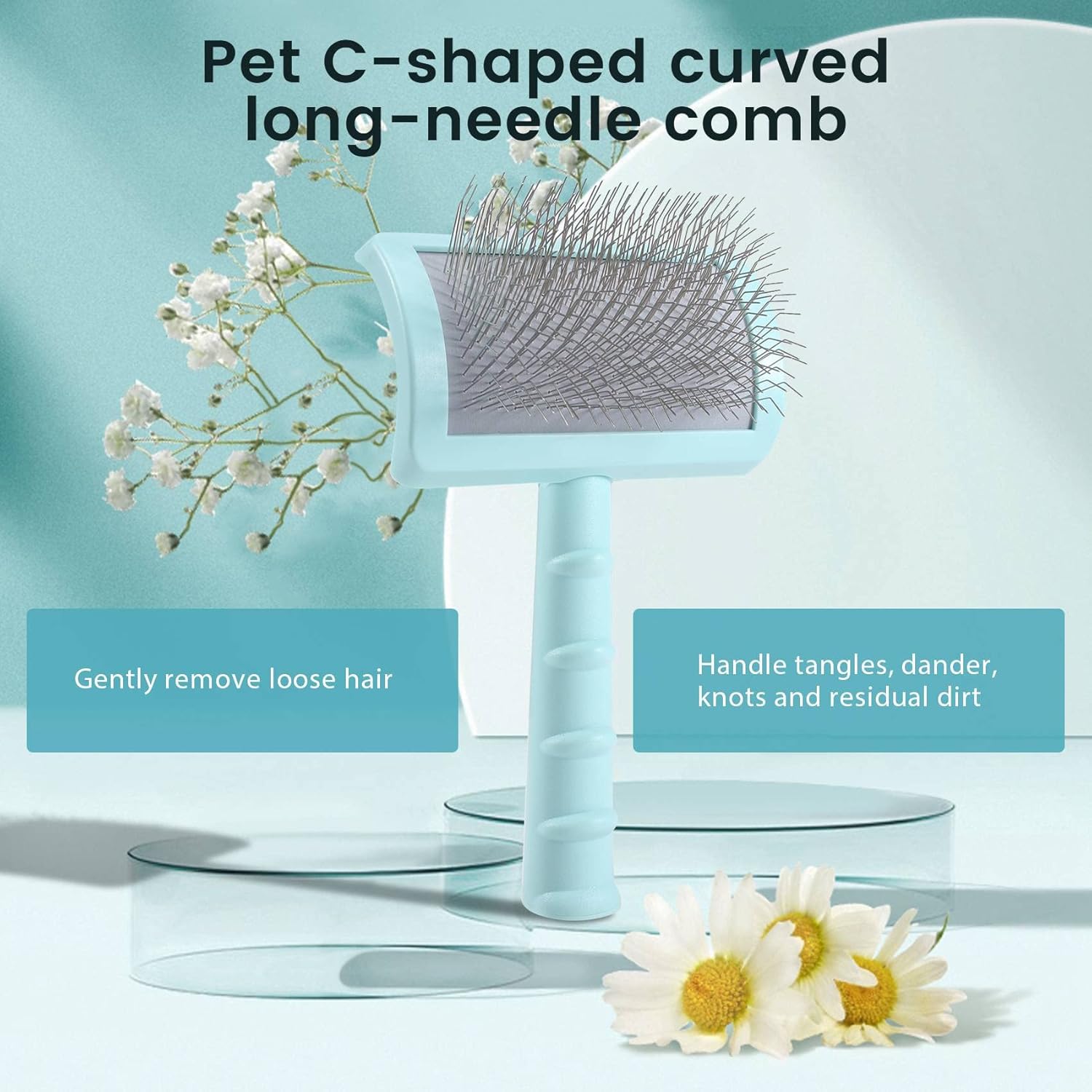 Hausdec Firm Slicker Brush for Extra Long Pin Dog Grooming Wire Brush and Deshedding (Green) 7 71Cr2j9uUIL. AC SL1500