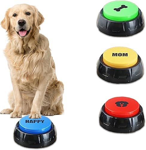 Miniatura 1 de Botones para comunicación para perros, juego de 4 botones parlantes para perros, botones grabables de 30 segundos, mascota fluida, botones de