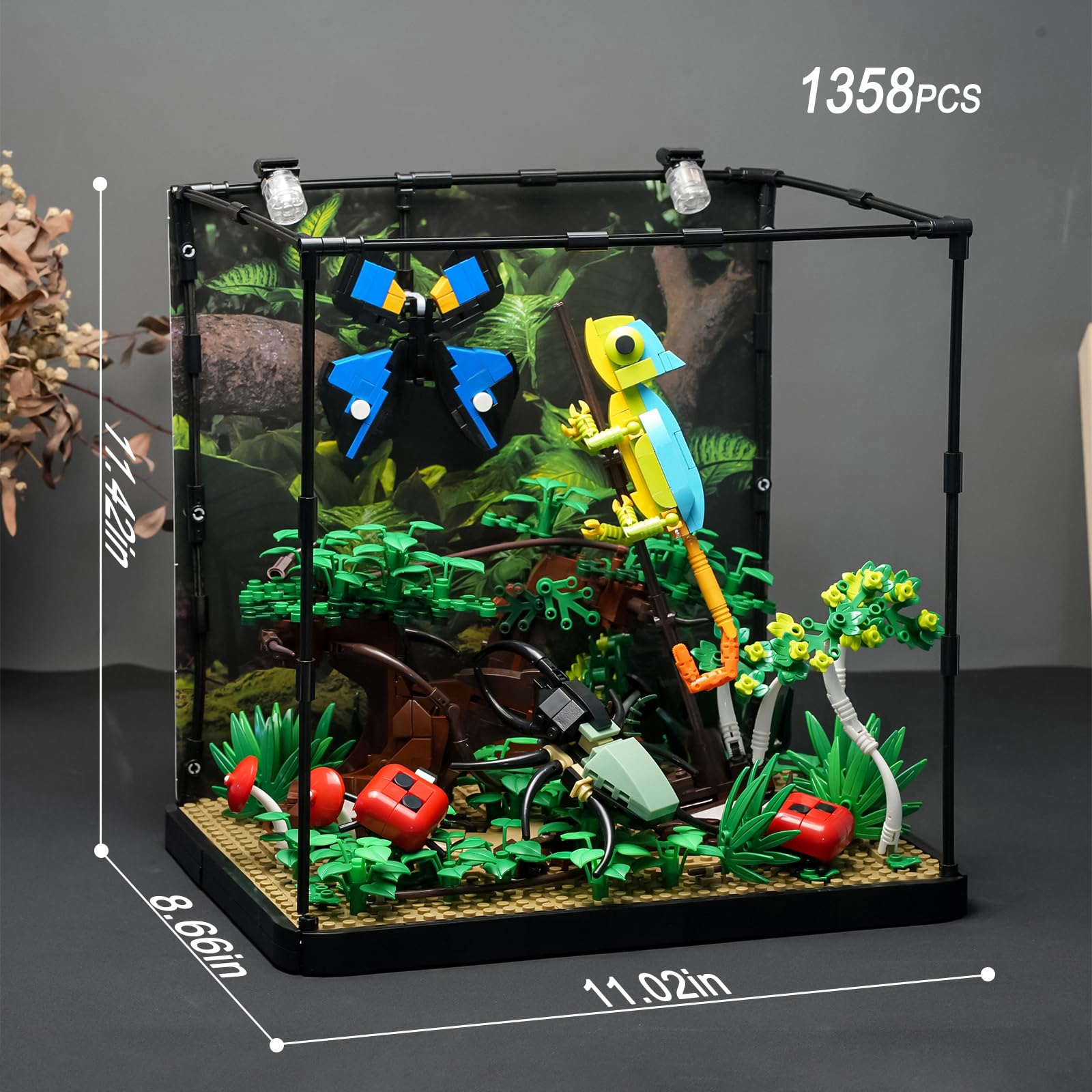 Blumen Insekten Tank Bauset kompatibel mit Lego für Adutls,Creator Baukasten für Jungen und Mädchen ab 12 Jahren 1284 PCS