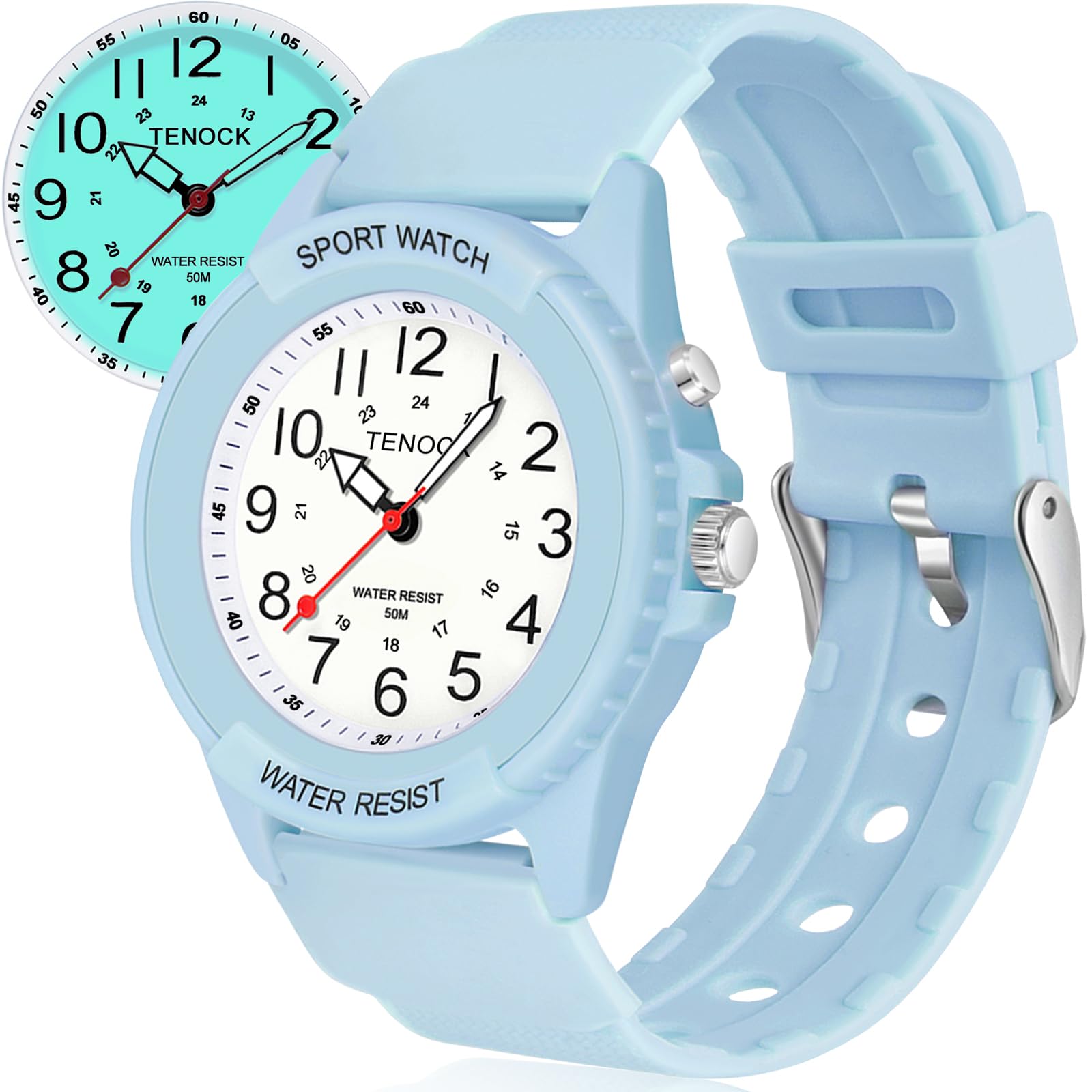 TENOCK Orologio Da Polso Sportivo Da Donna Analogico Al Quarzo 50 M Impermeabile Con Luce Notturna Per Abbinamenti Casual O Attività Sportive