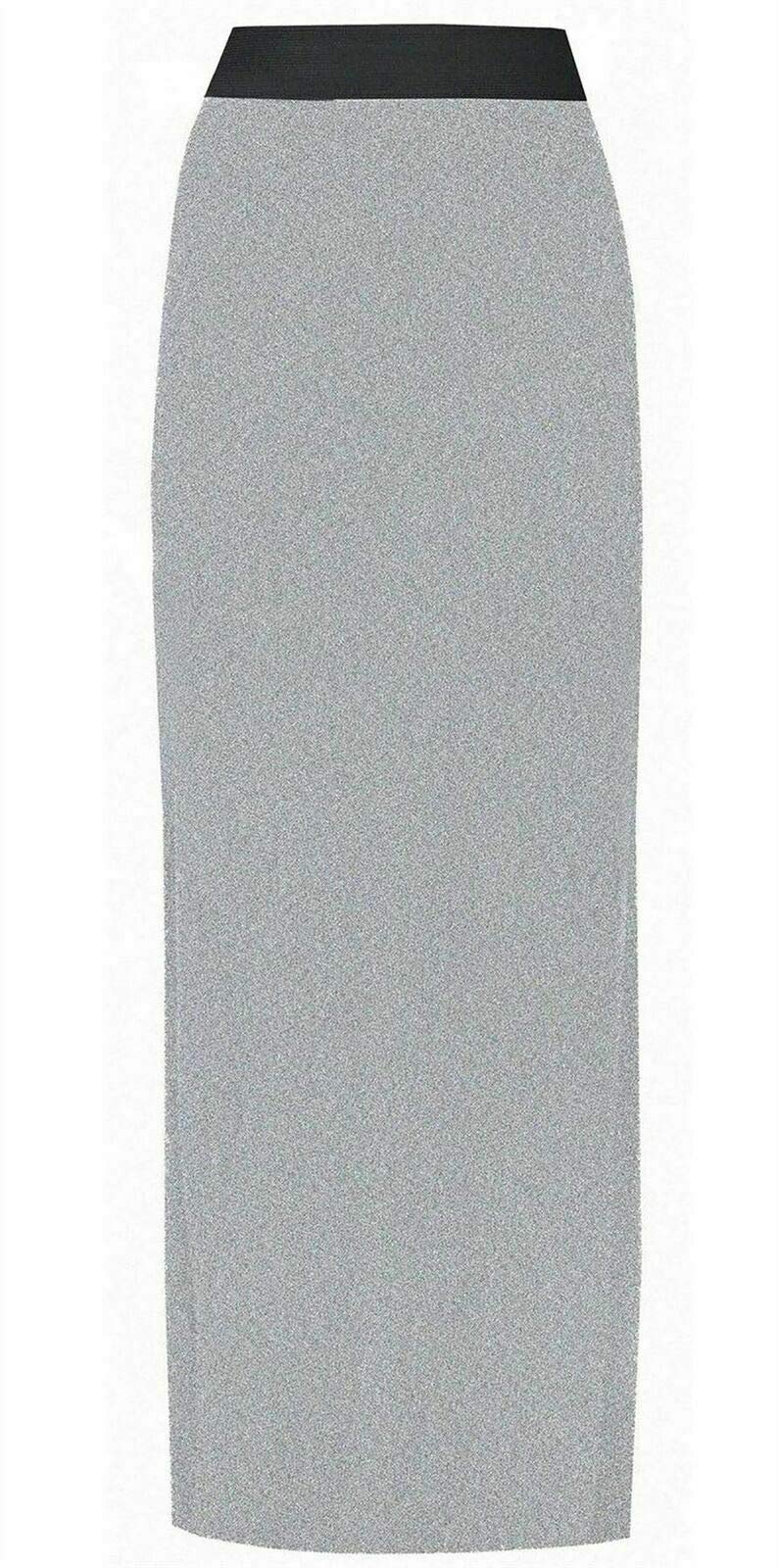 asfashion online Women Gypsy Maxi Skirt Ladies Elastic Waist Long Summer Maxi Skirt (Silver UK 20-22)