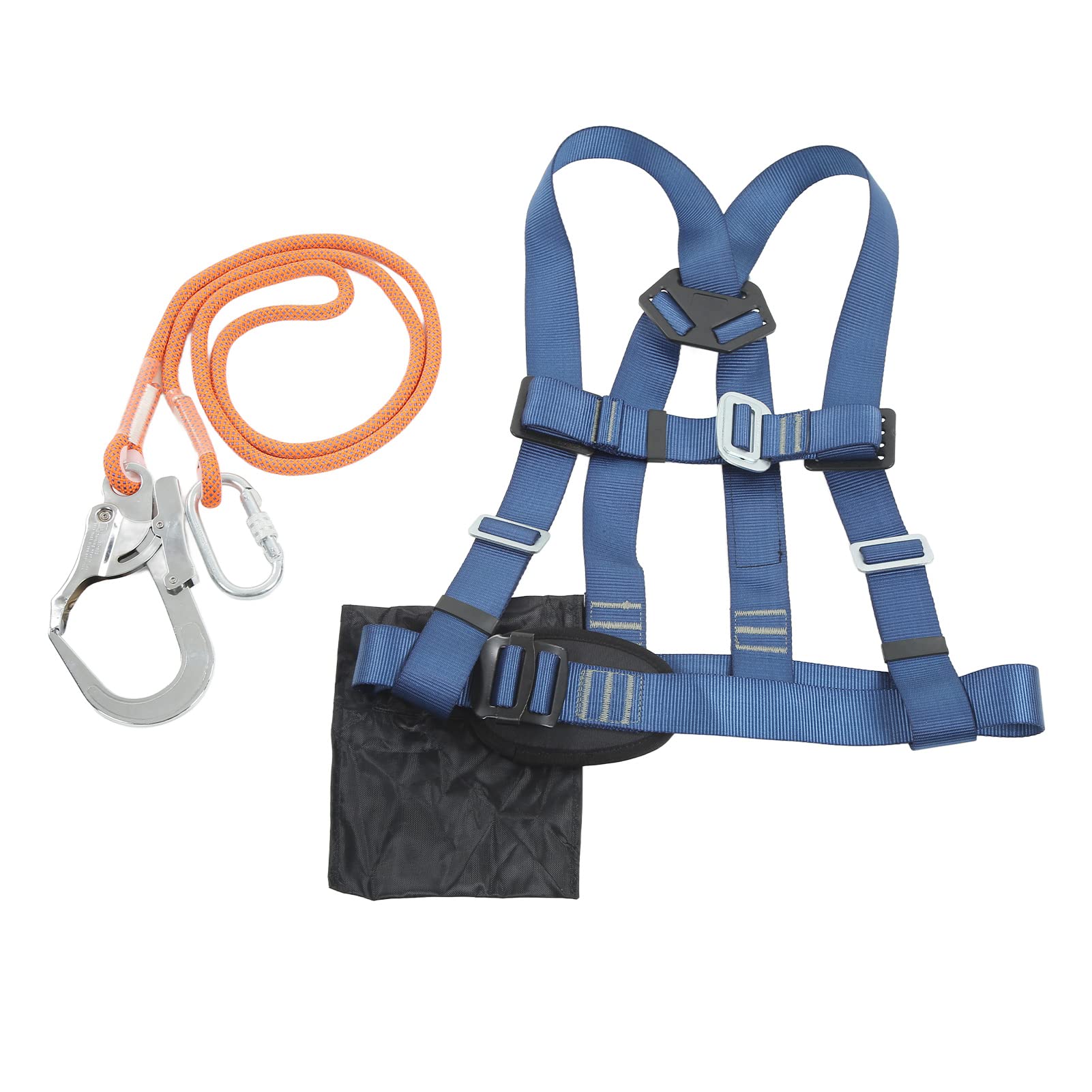 SwaYve Arnés de Seguridad para Trabajar en Altura, Protección Contra Caídas Al Aire Libre, Cinturón de Seguridad de Medio Cuerpo para Escalada en Roca con Cuerda de 1,8 Metros