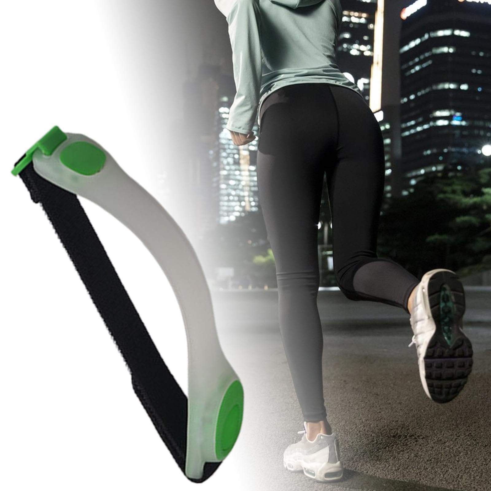 2 Piezas Brazalete LED Pulsera Reflectante Deportiva Correa Ajustable Silicona Resistente Modos Intermitente Y Fijo Recargable Adecuada para Correr Ci
