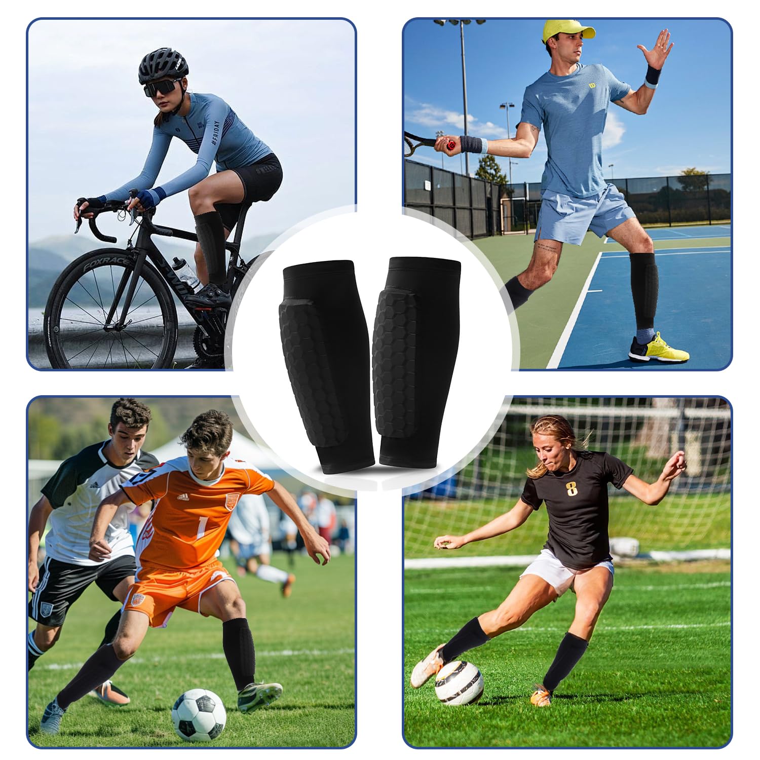 Schienbeinschoner Kinder Fußball - Stoßfest Mit Waben-Schutz & Rutschfester Passform