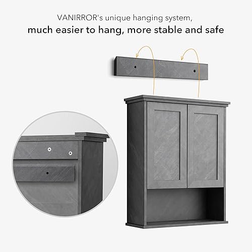 Miniatura 4 de Bathroom Wall Cabinet Over Toilet Storage Cabinets 25x30 in Above Toilet Wood Medicine Cabinets for Bathroom Wall Mounted Cabinet with 2 Door &