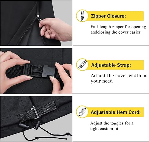 Miniatura 4 de Funda para sombrilla de patio de 7 a 10 pies, impermeable, resistente, 600D Oxford, cubierta duradera para sombrilla de mercado al aire libre con