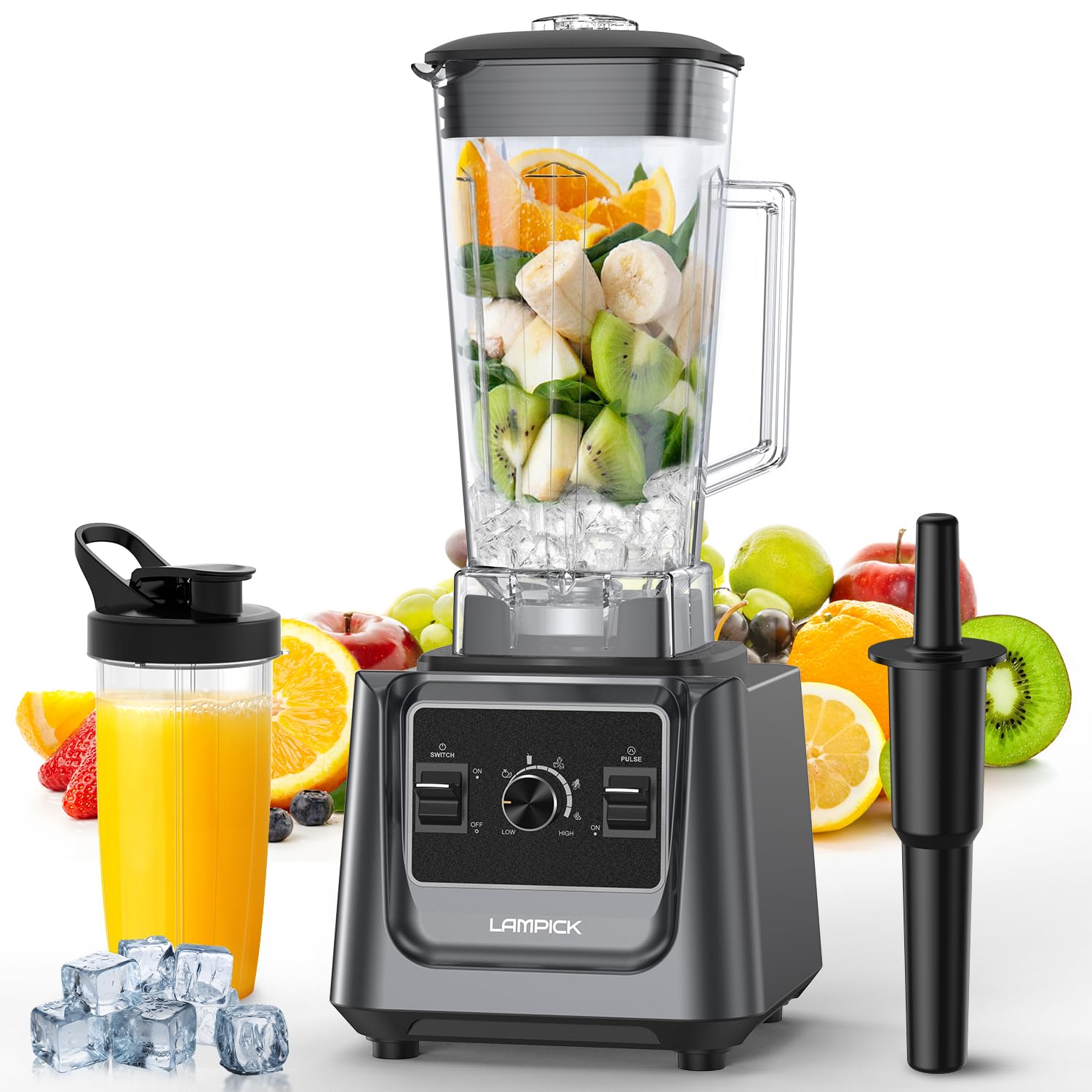 Blenders for Kitchen, 2000W Professional Grade High-Speed Countertop Blender with 68oz Pitcher & 27oz To-Go Cup for Smoothies, Ice, and Frozen Fruit, BPA-Free, Dishwasher Safe