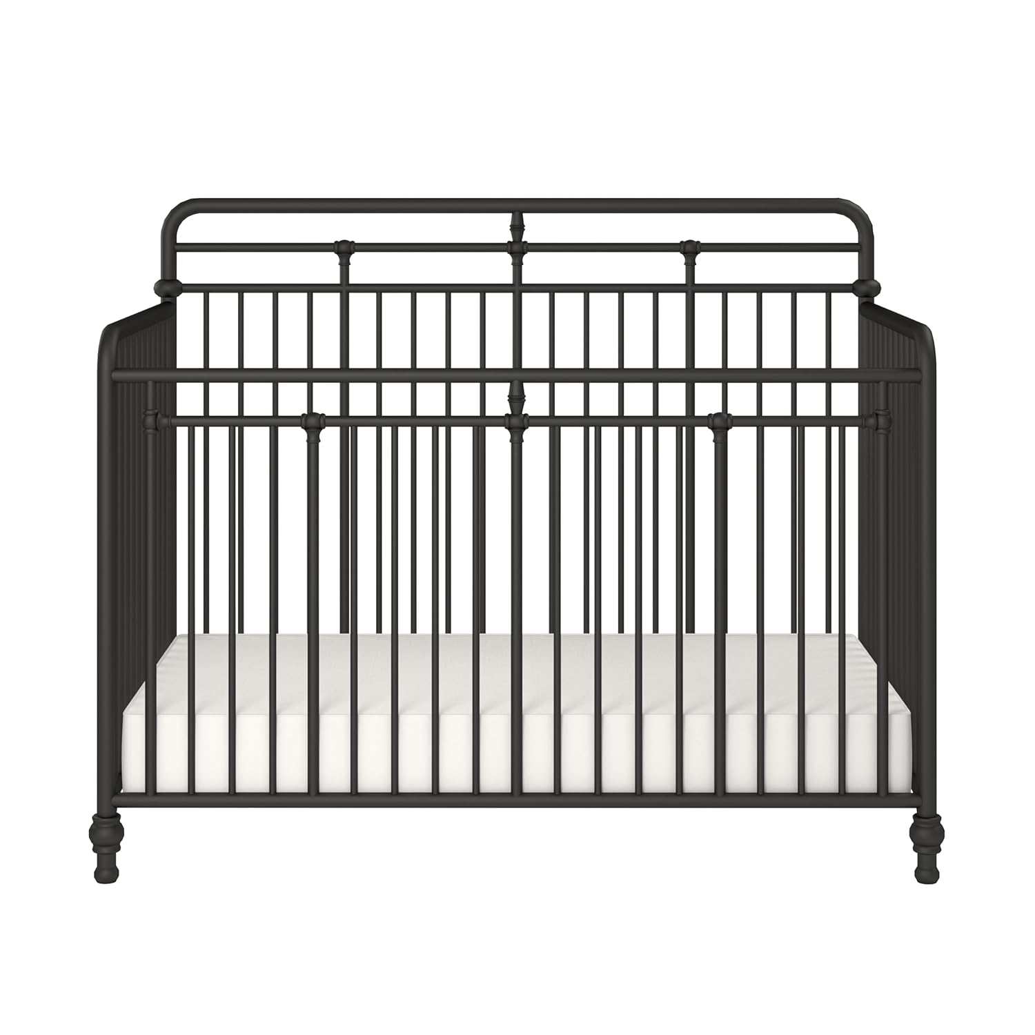 Little Seeds Monarch Hill Hawken 3 in 1 Convertible Metal Crib, Black