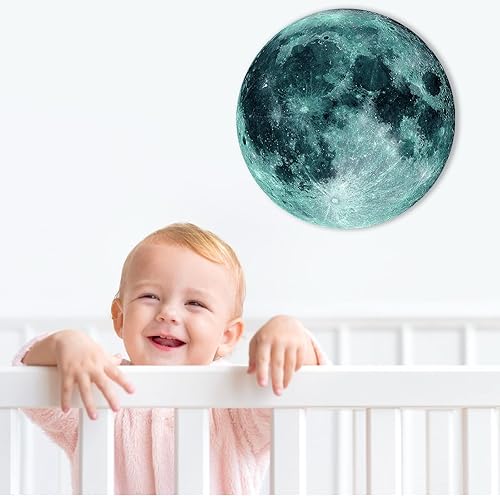 Miniatura 4 de Vinilo decorativo de luna que brilla en la oscuridad, calcomanías que brillan en la oscuridad para dormitorio de niños, calcomanías de luna que