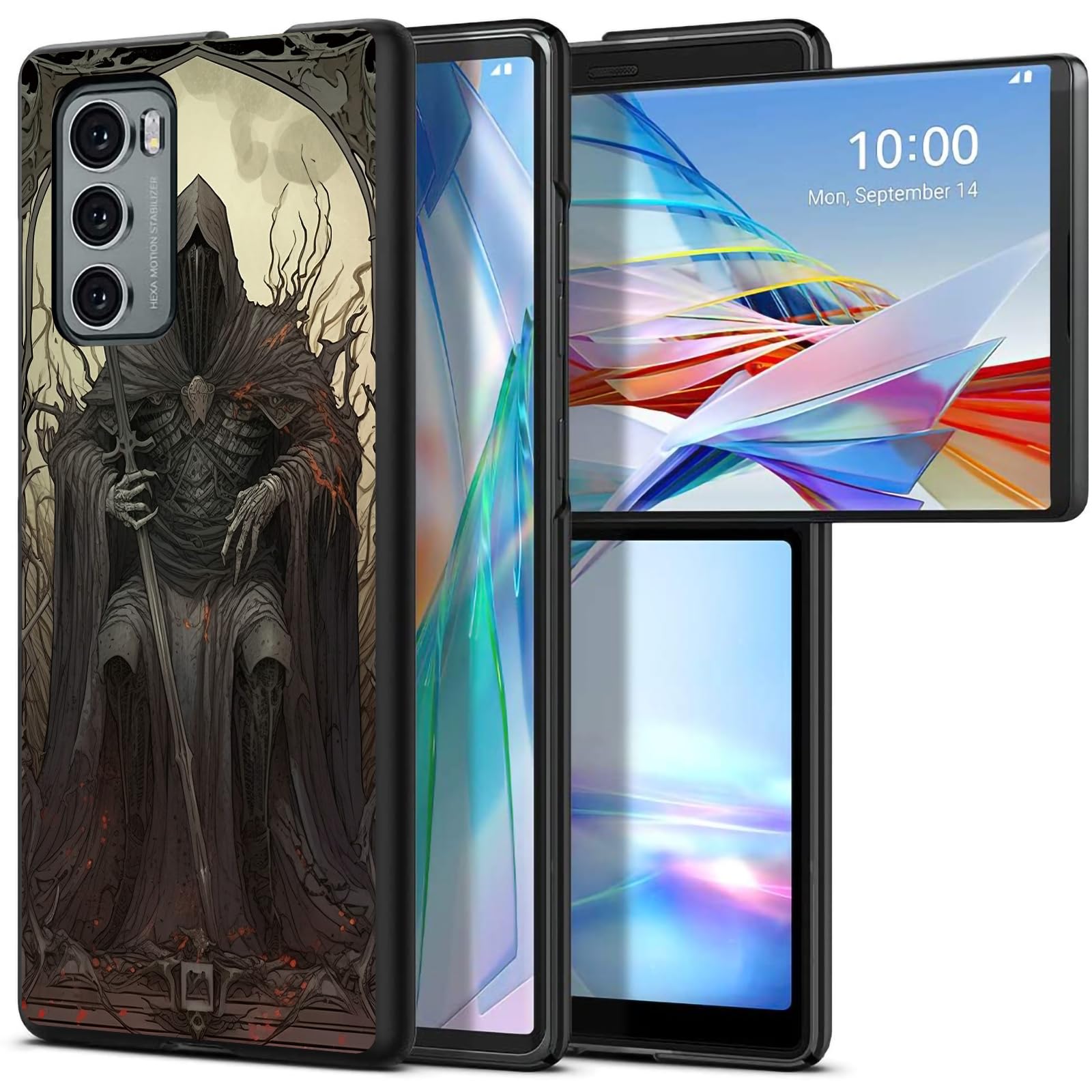 The Death for LG Wing 5G 6.8" Phone Case, Slim Phone Case for LG Wing (2020), Hard PC Shookproof Wireless Charging Men/Women Cover for LG Wing 5G