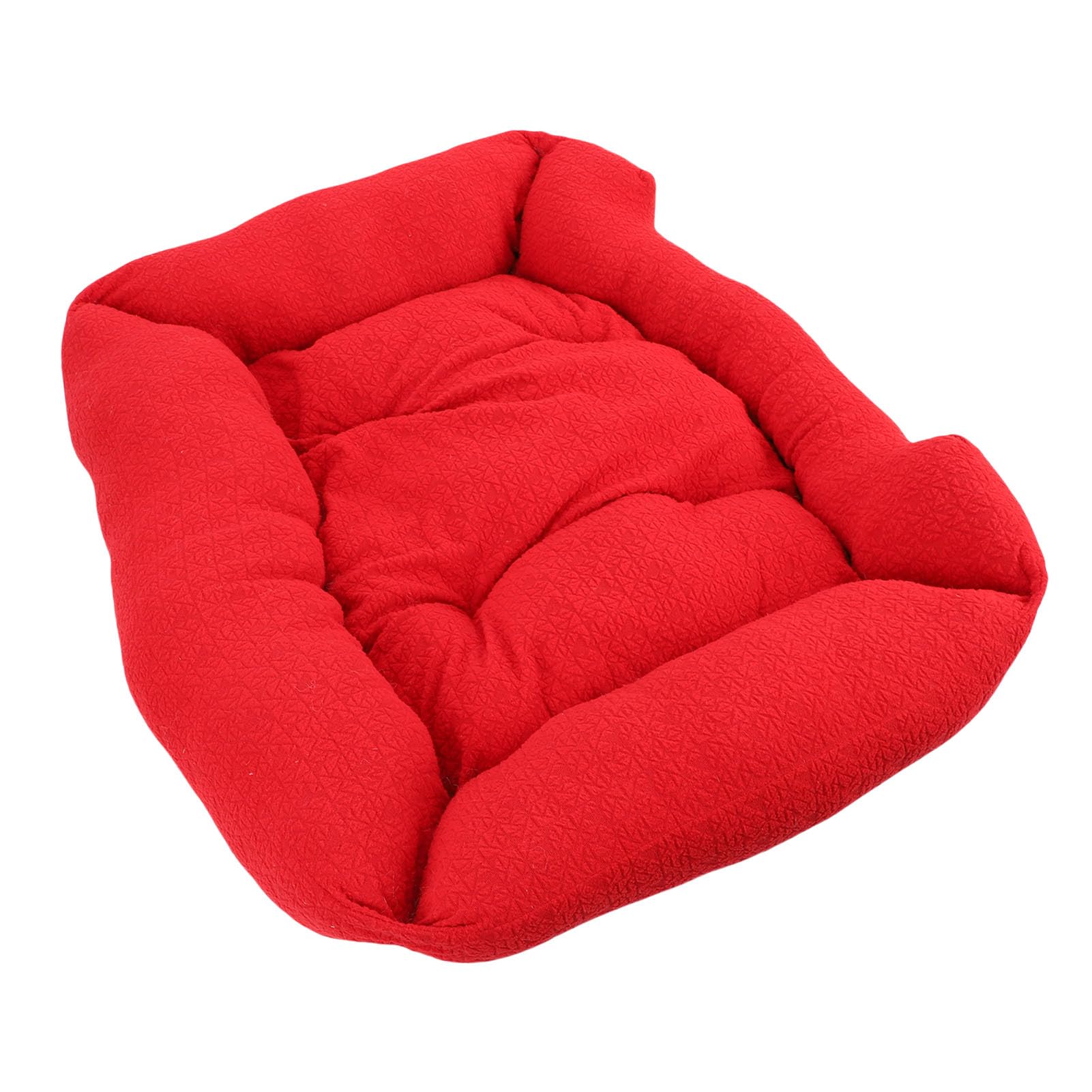 Acouto Cama Ortopédica para Perros Pequeños, Funda Lavable Extraíble de Poliéster de Felpa, Diseño Cómodo para Uso en Interiores (Rojo)