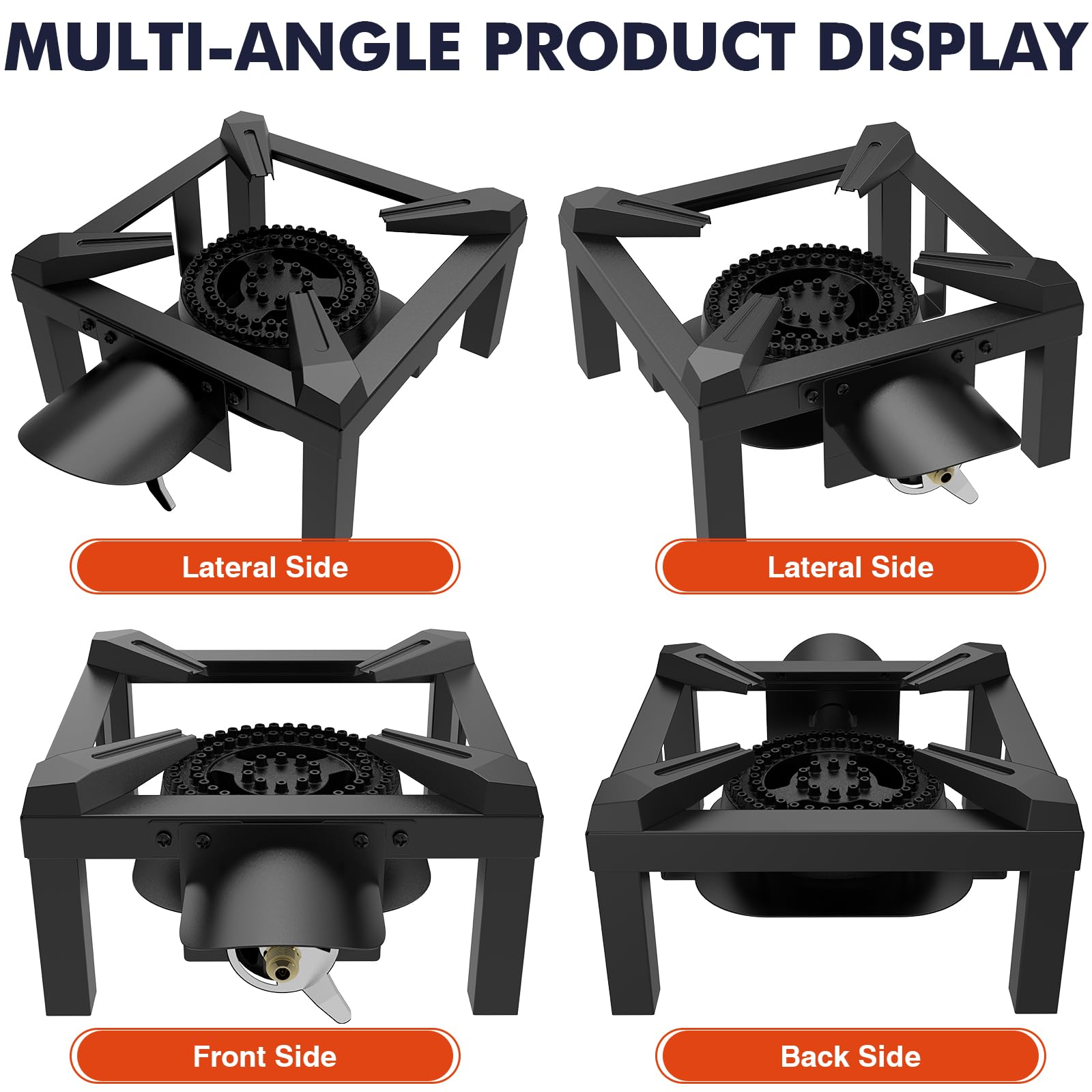 Llamaviva Propane Burner, High Pressure 100,000 BTUs Single Gas Stove with Water Bag& 4.1ft Adjustable Hose with Regulator,Propane Stove for Outdoor Cooking, Seafood Boil,Turkey Fry