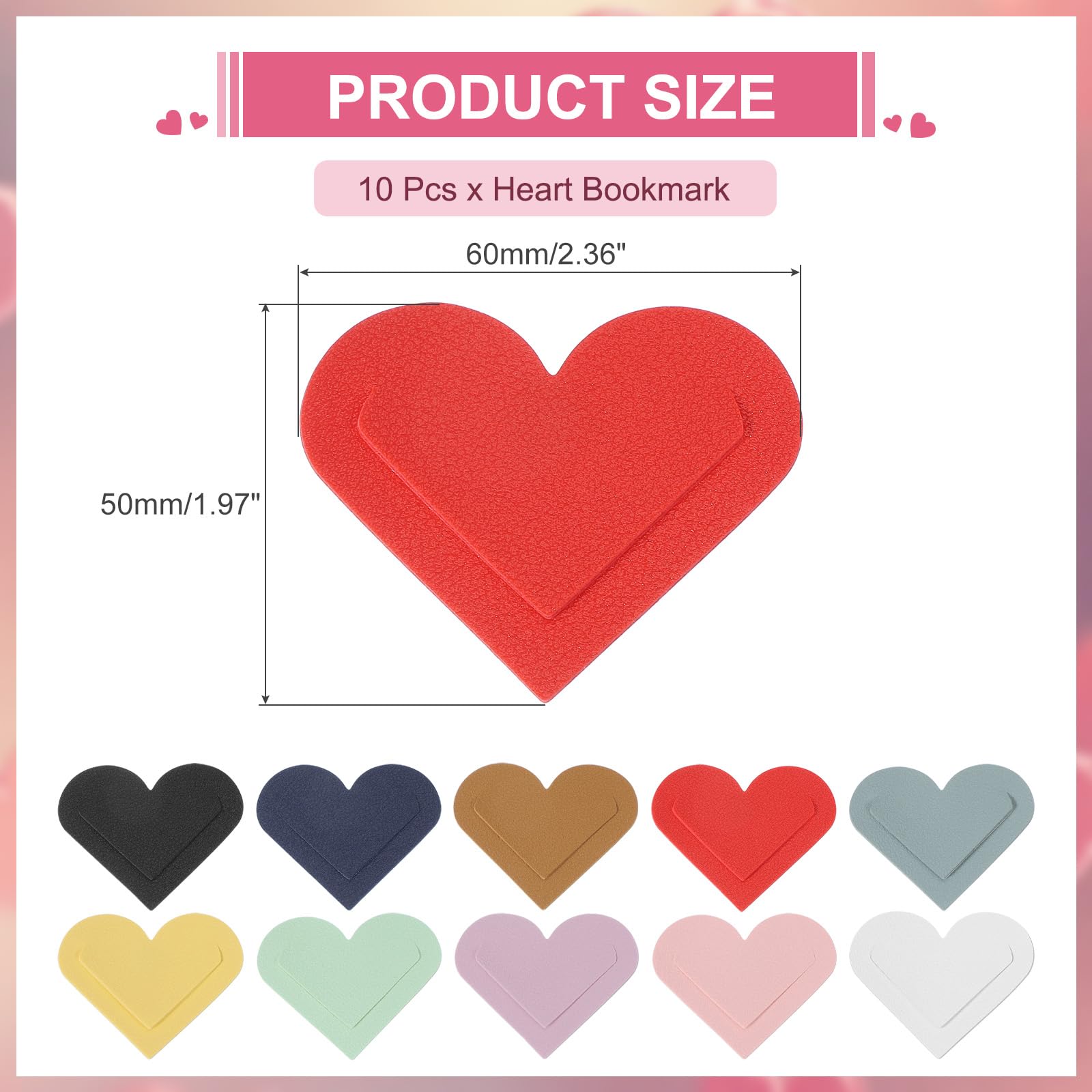 PATIKIL Leather Heart Bookmarks - Image 2