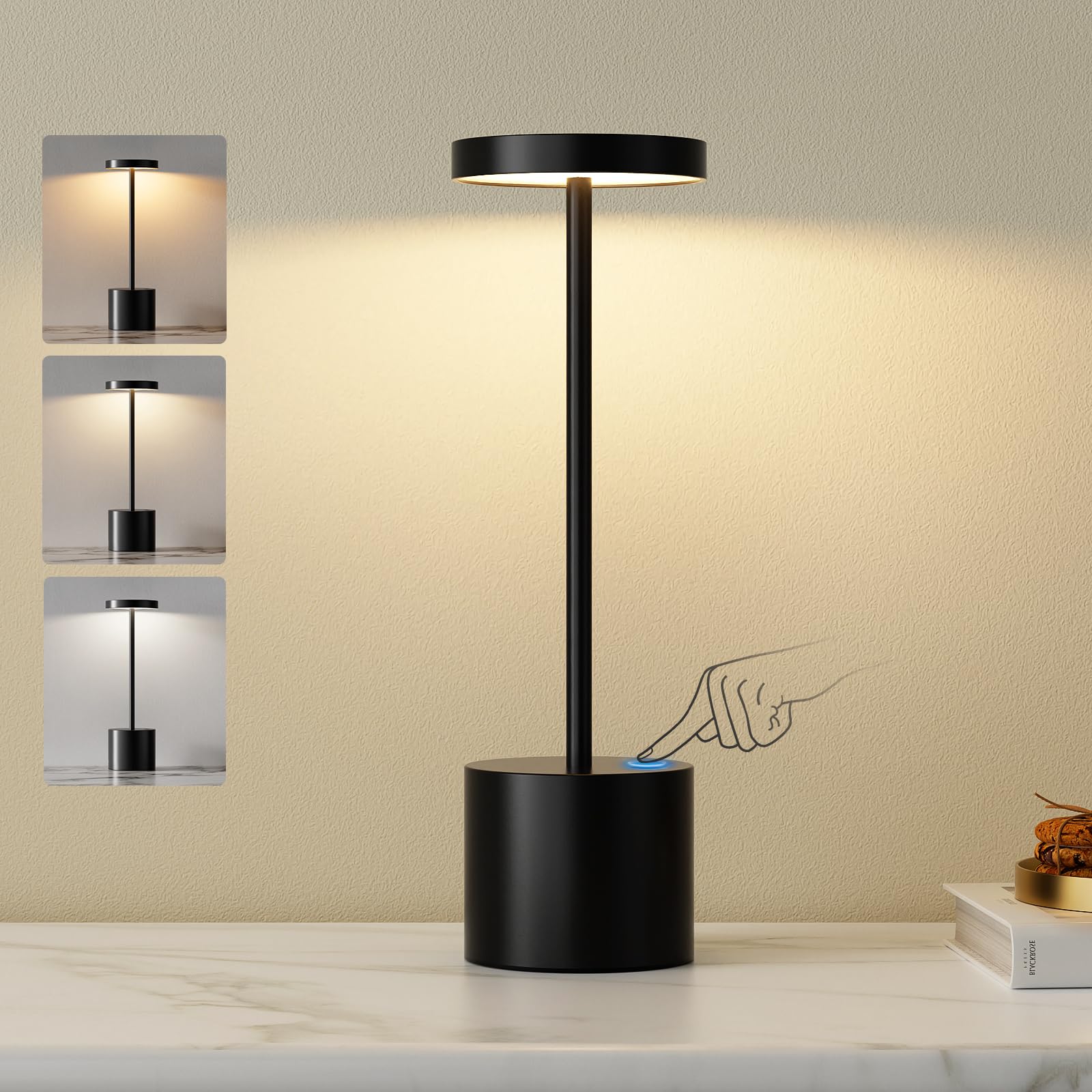 PreeOtti LED Tischlampe Kabellos, 2 Stück