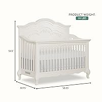 Vista 3 de evolur Aurora 5-in-1 Convertible Crib, Marfil Encaje