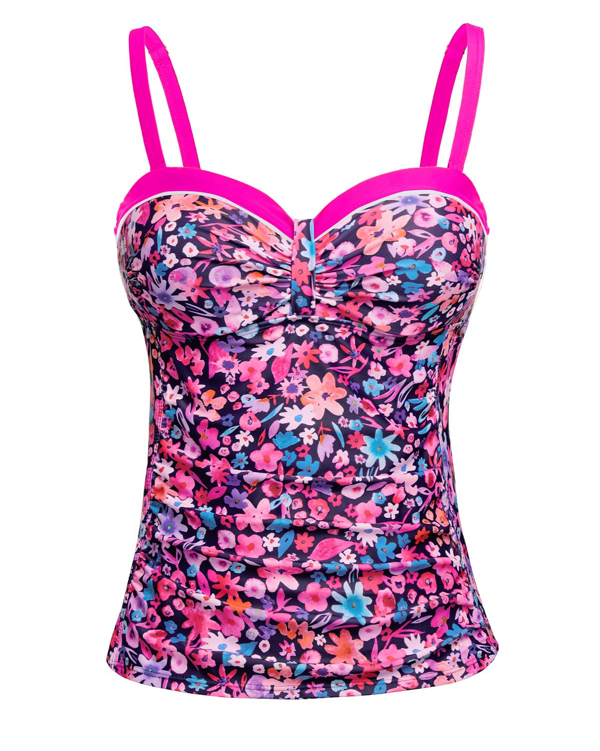 Women's Underwire Tummy Control Swimsuit Top Push Up Bathing Suit Top