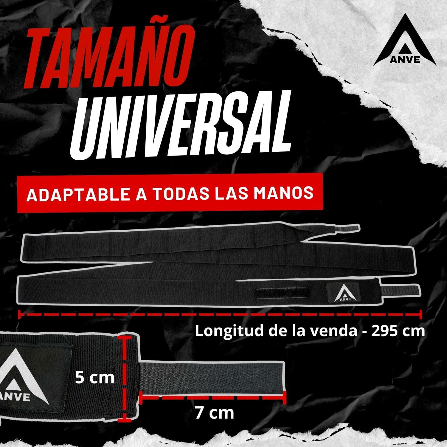 ANVE®️ Vendas Boxeo 100% Poliester + Bolsa de Almacenamiento | Vendas de Boxeo de 3 Metros para Boxeo, Muay Thai, Kick Boxing. etc.