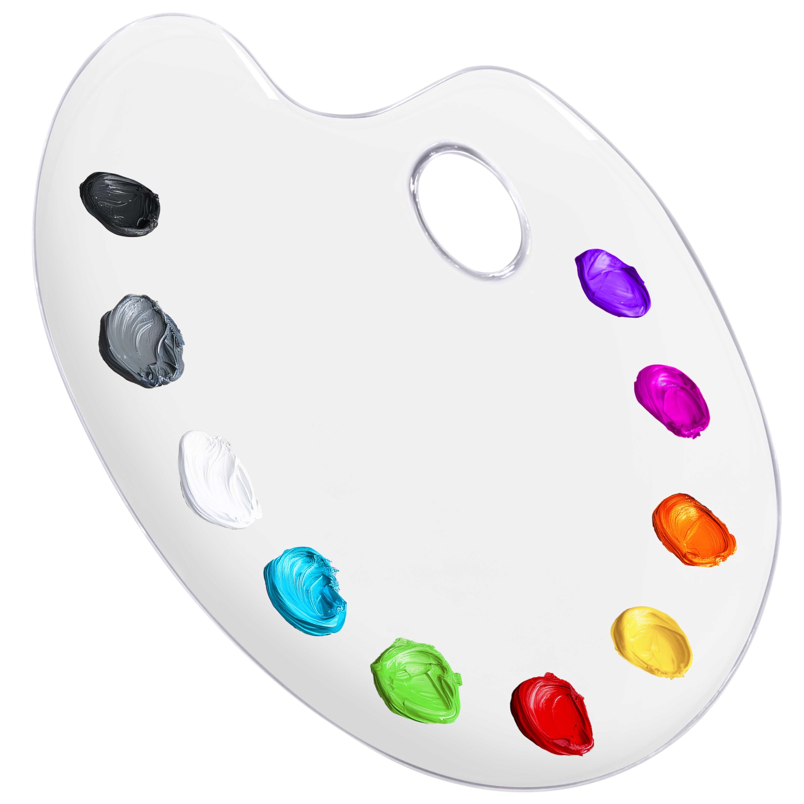 Oval Artist S Palette With Vibrant Mixed Paint Colors Stock Illustration - Illustration Of Brush - View #8