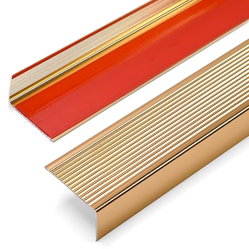 36" Metal Stair Nosing, 2-Pack Self Adhesive Aluminum Stair Edge