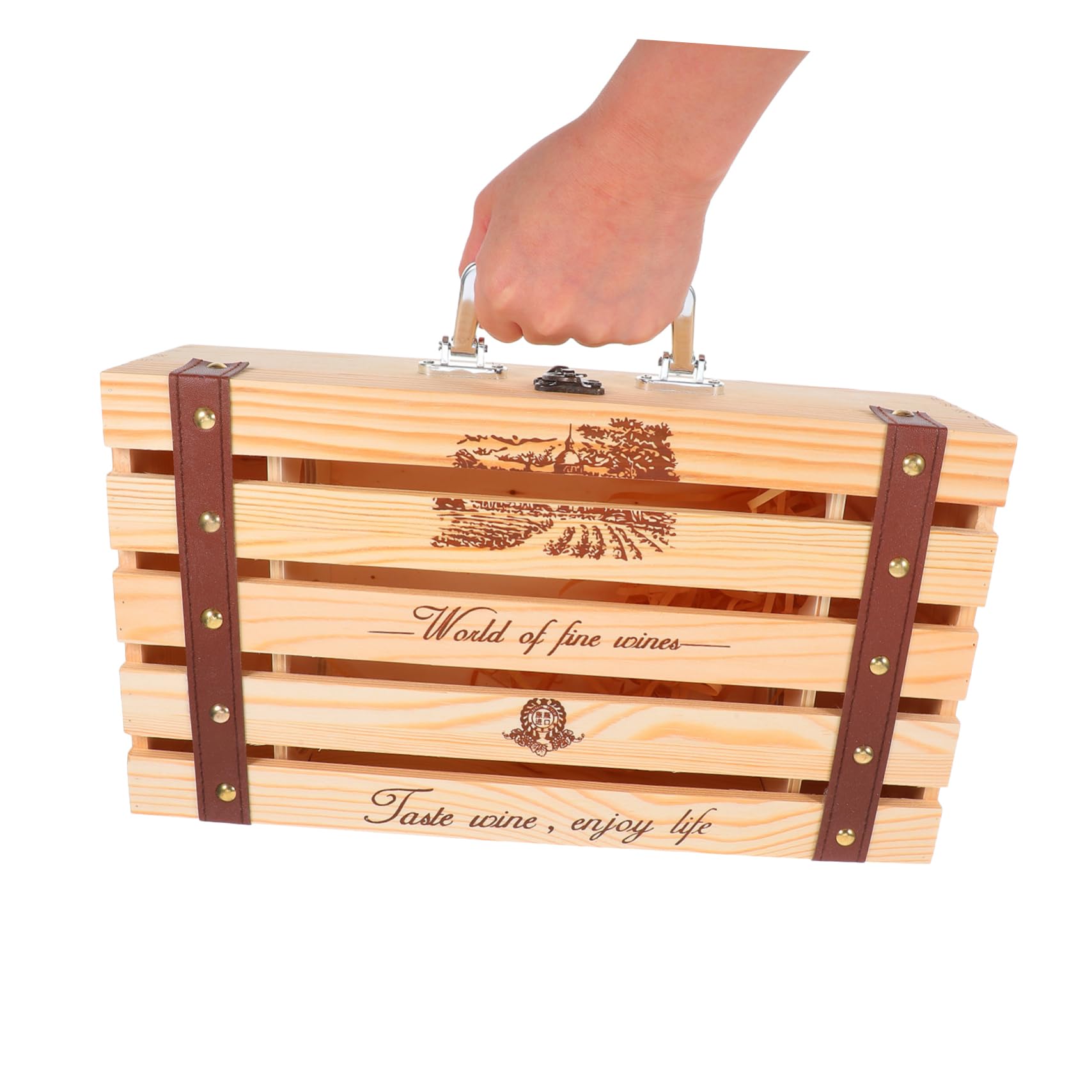 Scatola Portabottiglie per Vino con Maniglia Confezione Decorativa per Bottiglie Imballaggio per Regali e Speciali