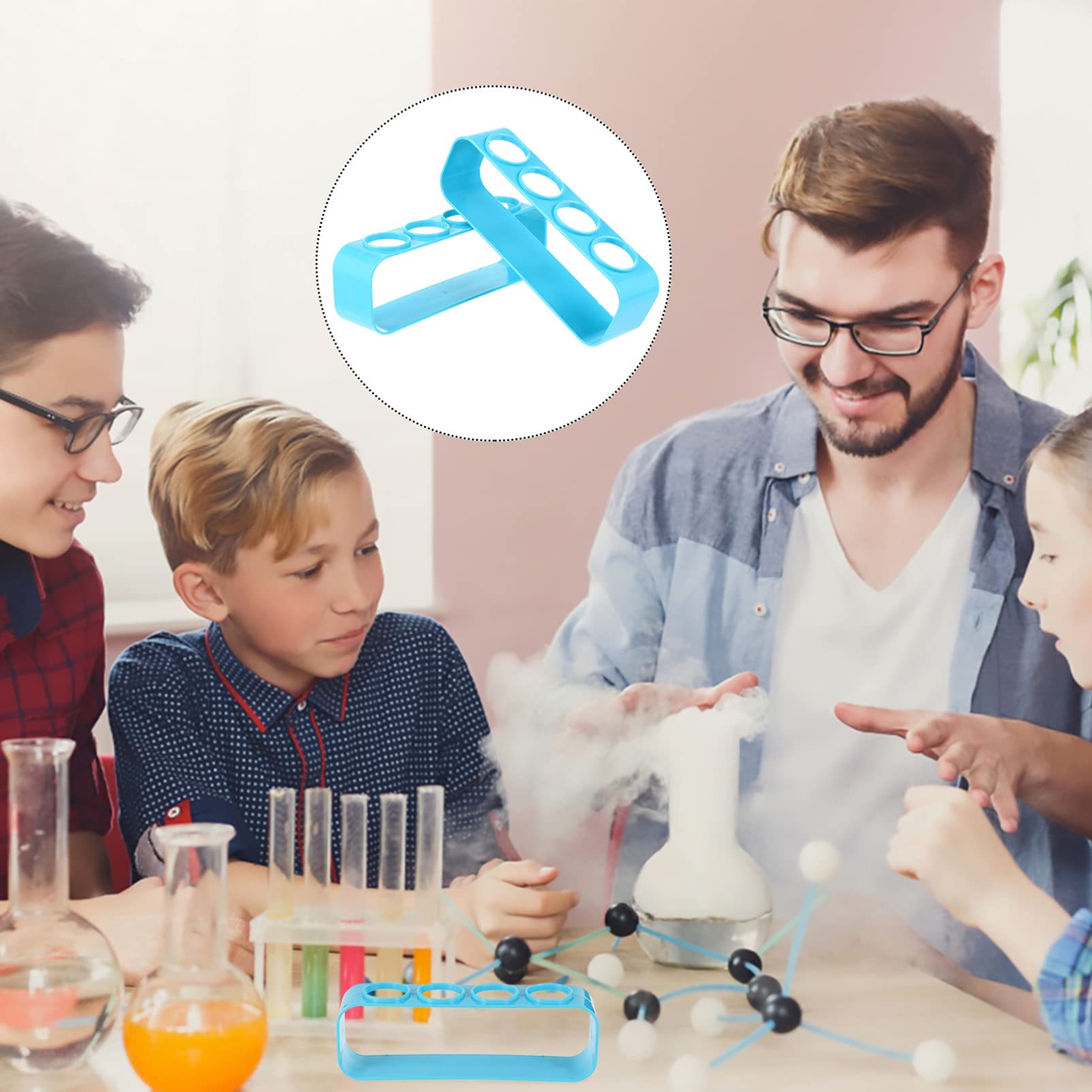 BESPORTBLE Test Tube Rack for Lab Use 2pcs Tube Holder Stand Non-Slip Base Lightweight and Portable Ideal for Science Classes and Home Experiments