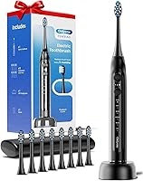 Onlyone Ultrasonic Sonic Electric Toothbrush for Adults - Rechargeable, 8 Brush Heads, Travel Case, 5 Modes, 30-Day Battery, Smart Timer