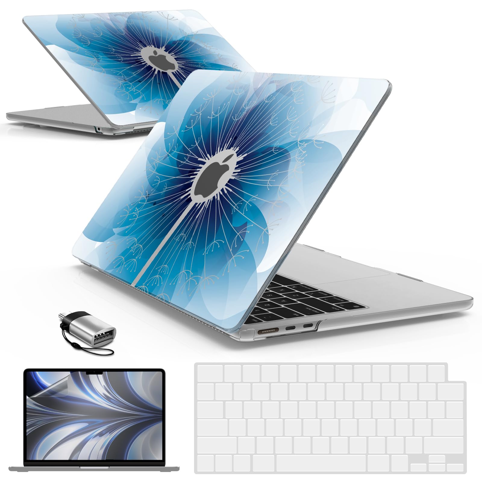 IBENZER Compatible with MacBook Air 13 inch Case M5 2026 M4 2025 M3 M2 2024-2022 A3449 A3240 A3113 A2681,HardShellCase&KeyboardCover ScreenFilm Type-C