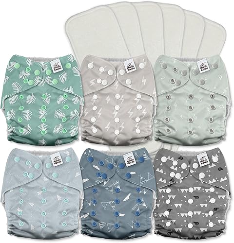 Miniatura 2 de Mama Koala Pañales de tela para bebé 3.0 con 6 insertos, con 2 bolsas reutilizables para húmedo y seco