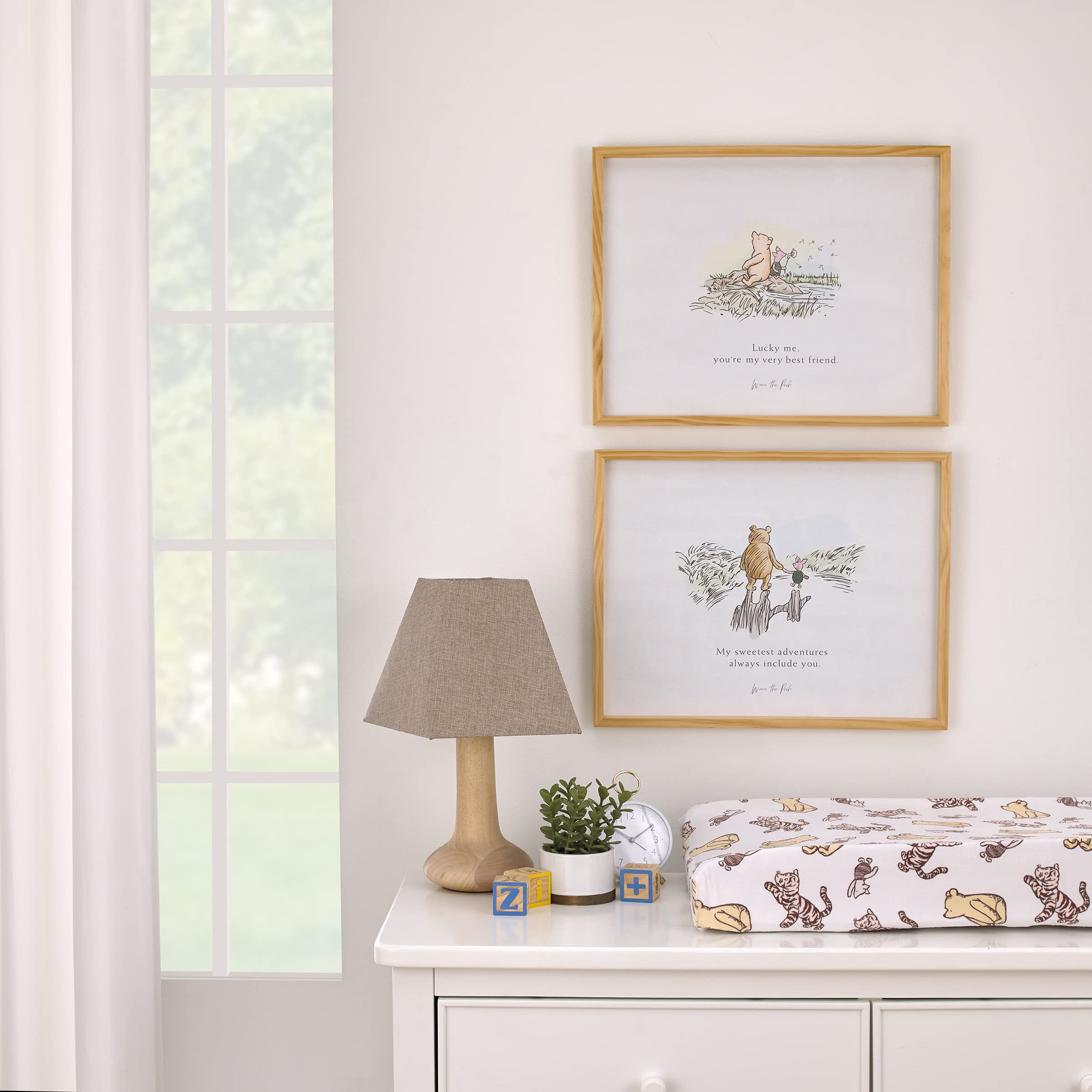 くまのプーさんと橋の鉛筆画 木製フレーム付き くまのプーさんと橋の鉛筆画 木製フレーム付き フィルム・アート