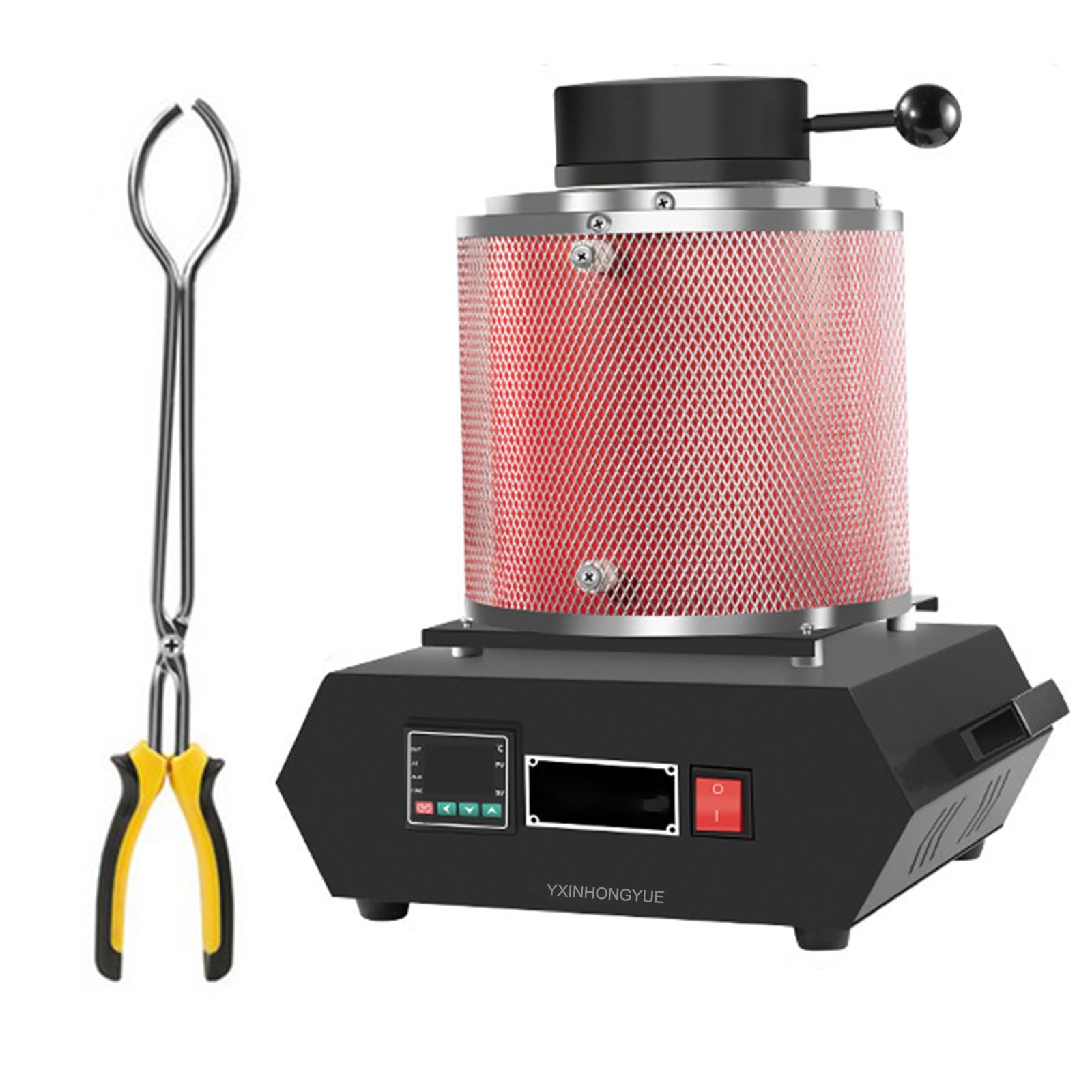Zestaw do topienia metalu o wysokiej precyzji z zaworem regulacji temperatury. Ulepszony piec elektryczny do topienia metalu o mocy 1500 W. Stosowany do topienia odpadów,1kg