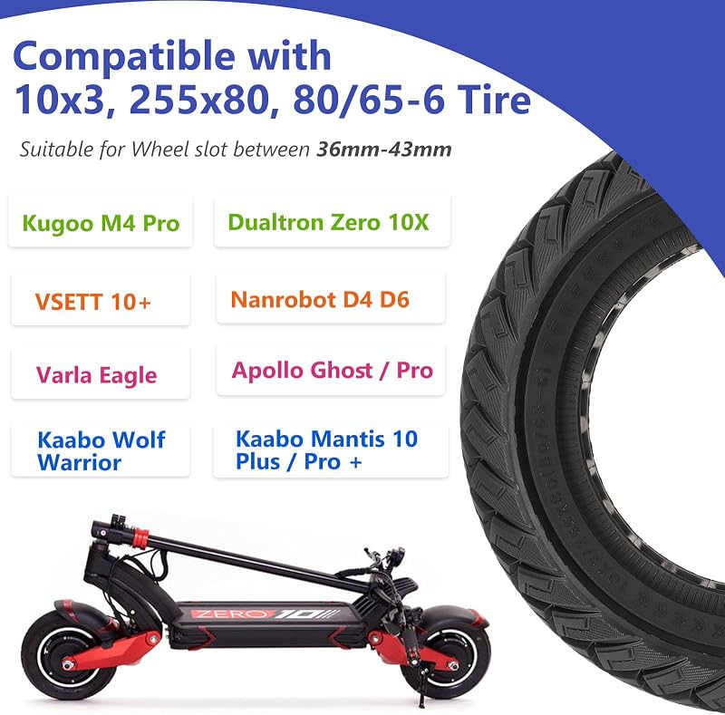 Prodrocam 10 Hüvelykes Piros Tömör Gumi Elektromos Roller Joyor Y8-S Kukirin G2 Max Kugoo M4 Pro - red