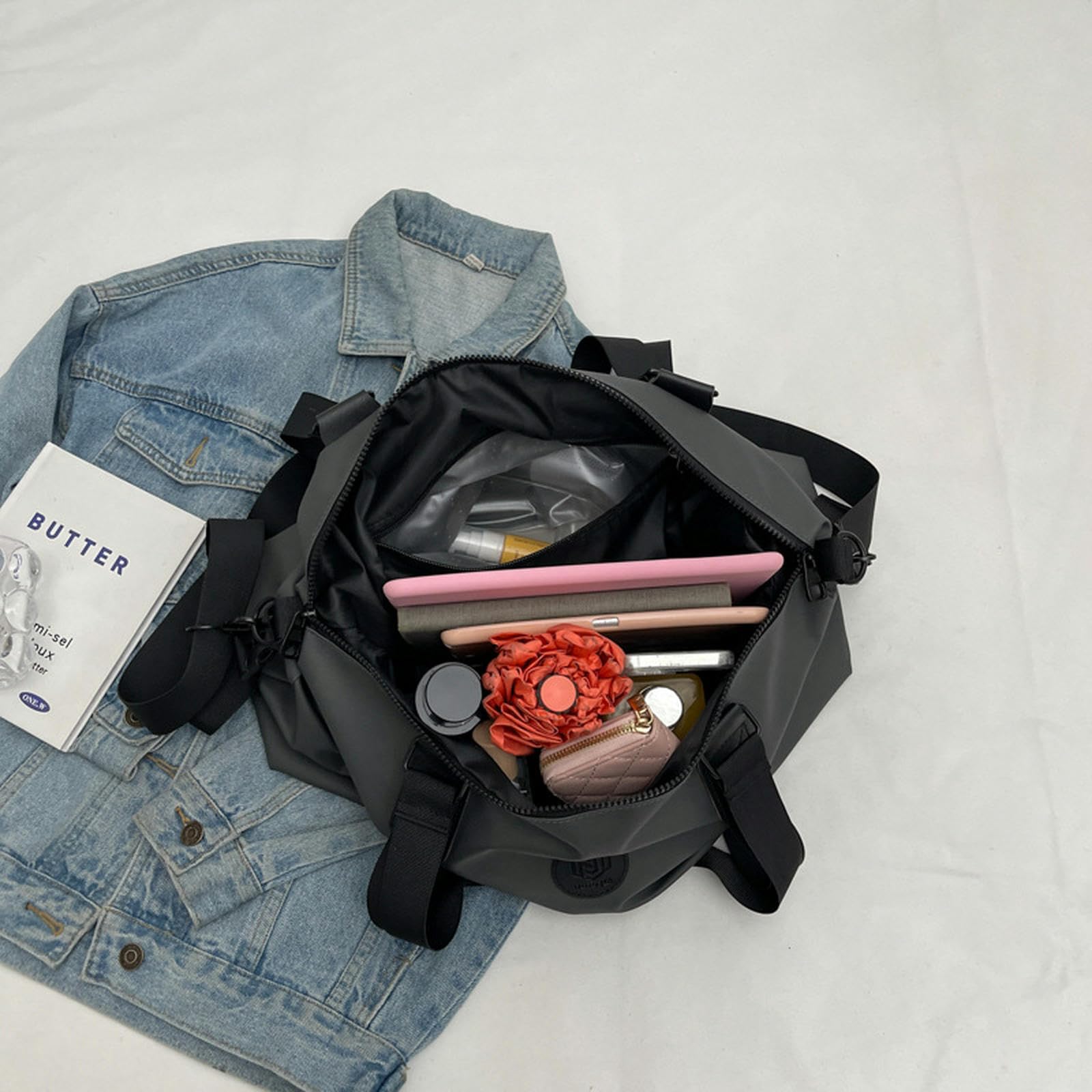 Reisetasche Herren Reisetasche Große Kapazität Tragbarer Oxford Stoffspeicher Beutel Sport Fitness Bag Frauen Freizeit -grau