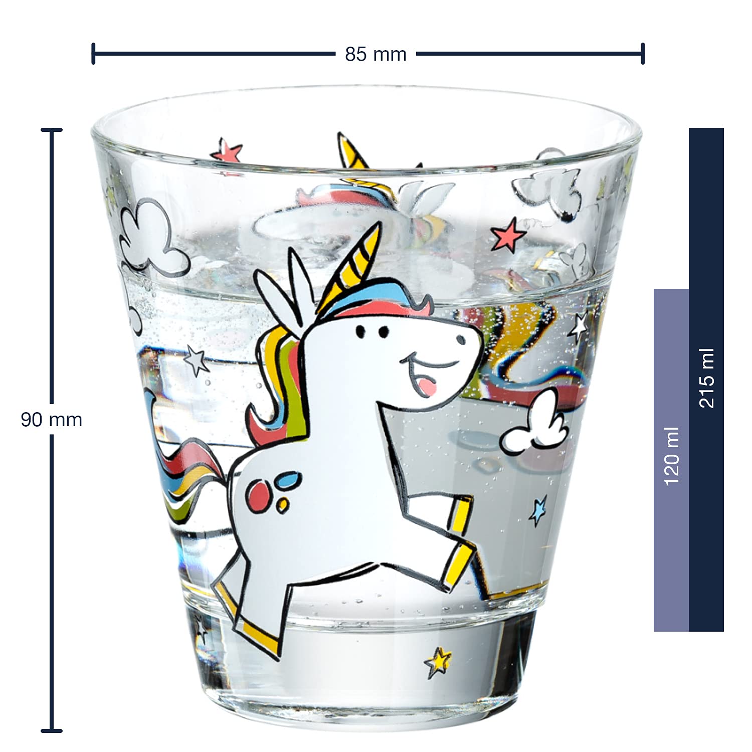Leonardo Bambini 017902 Lot de 6 gobelets en verre, pour enfant, motif animal, passe au lave-vaisselle, 215 ml